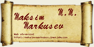 Maksim Markušev vizit kartica